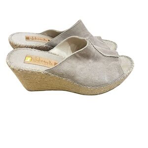Vidorreta Taupe Suede Open-Toe Slide slip on Mules sandals Spain size EU 39/9